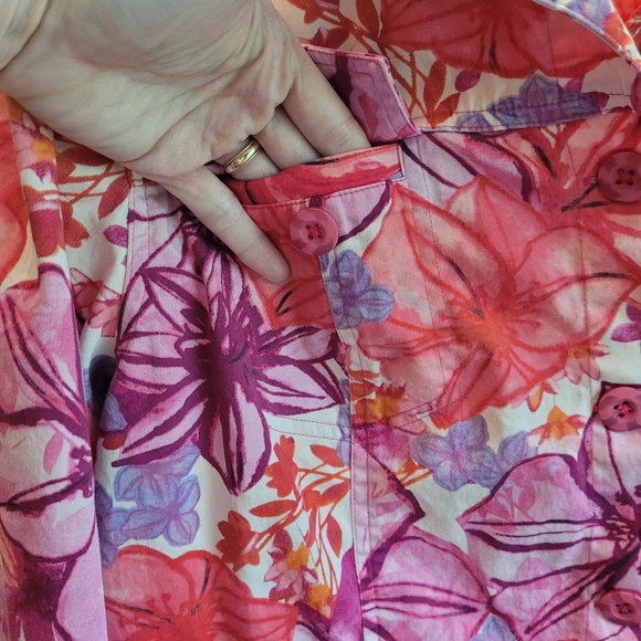 Coldwater Creek Lightweight Floral Summer Jacket XL - Picture 7 of 10